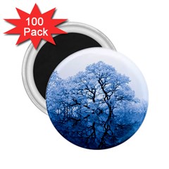 Nature Inspiration Trees Blue 2 25  Magnets (100 Pack)  by Celenk