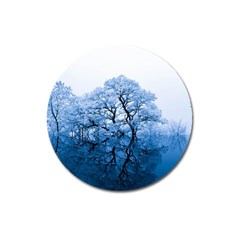 Nature Inspiration Trees Blue Magnet 3  (round) by Celenk