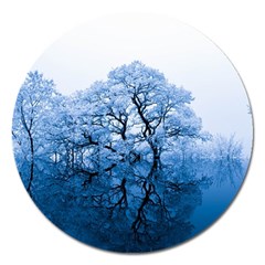 Nature Inspiration Trees Blue Magnet 5  (round) by Celenk