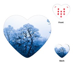 Nature Inspiration Trees Blue Playing Cards (heart)  by Celenk