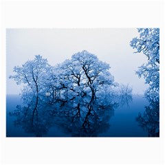 Nature Inspiration Trees Blue Large Glasses Cloth (2-side) by Celenk