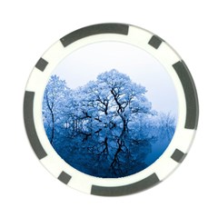 Nature Inspiration Trees Blue Poker Chip Card Guard by Celenk