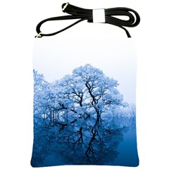 Nature Inspiration Trees Blue Shoulder Sling Bags by Celenk