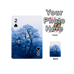 Nature Inspiration Trees Blue Playing Cards 54 (mini)  by Celenk