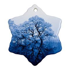 Nature Inspiration Trees Blue Snowflake Ornament (two Sides) by Celenk