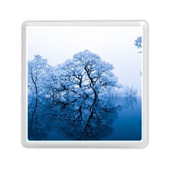 Nature Inspiration Trees Blue Memory Card Reader (square)  by Celenk