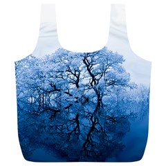 Nature Inspiration Trees Blue Full Print Recycle Bags (l)  by Celenk