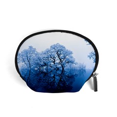 Nature Inspiration Trees Blue Accessory Pouches (small)  by Celenk