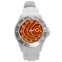 Fractal Art Mathematics Generated Round Plastic Sport Watch (l) by Celenk