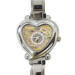 Map Vintage Nautical Collage Heart Italian Charm Watch Front