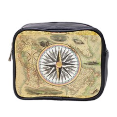 Map Vintage Nautical Collage Mini Toiletries Bag 2-side by Celenk