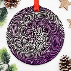 Graphic Abstract Lines Wave Art Ornament (round) by Celenk