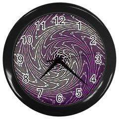 Graphic Abstract Lines Wave Art Wall Clocks (black) by Celenk