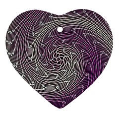 Graphic Abstract Lines Wave Art Heart Ornament (two Sides)