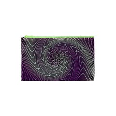 Graphic Abstract Lines Wave Art Cosmetic Bag (xs) by Celenk