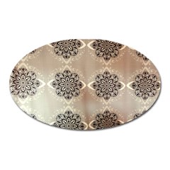 Flower Pattern Pattern Art Oval Magnet by Celenk