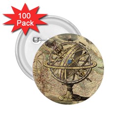 Map Compass Nautical Vintage 2 25  Buttons (100 Pack)  by Celenk