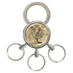 Map Compass Nautical Vintage 3-ring Key Chains by Celenk