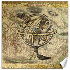 Map Compass Nautical Vintage Canvas 12  X 12   by Celenk