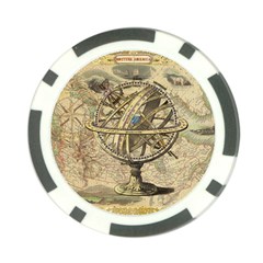 Map Compass Nautical Vintage Poker Chip Card Guard (10 Pack) by Celenk