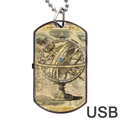 Map Compass Nautical Vintage Dog Tag Usb Flash (one Side) by Celenk