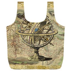 Map Compass Nautical Vintage Full Print Recycle Bags (l)  by Celenk