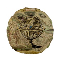 Map Compass Nautical Vintage Standard 15  Premium Flano Round Cushions by Celenk