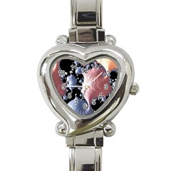 Fractal Art Design Fantasy Science Heart Italian Charm Watch by Celenk