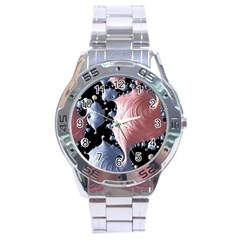 Fractal Art Design Fantasy Science Stainless Steel Analogue Watch by Celenk