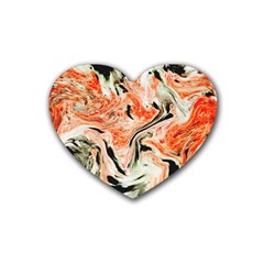 Marble Texture White Pattern Rubber Coaster (heart) 