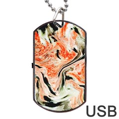 Marble Texture White Pattern Dog Tag Usb Flash (one Side) by Celenk