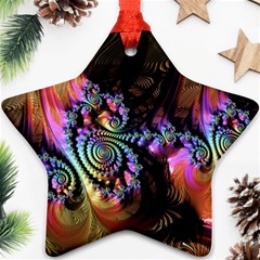 Fractal Colorful Background Star Ornament (two Sides) by Celenk