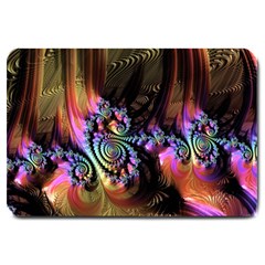 Fractal Colorful Background Large Doormat  by Celenk