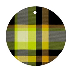 Tartan Abstract Background Pattern Textile 5 Ornament (round) by Celenk