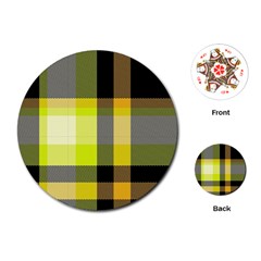 Tartan Abstract Background Pattern Textile 5 Playing Cards (round)  by Celenk