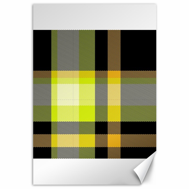 Tartan Abstract Background Pattern Textile 5 Canvas 12  x 18  