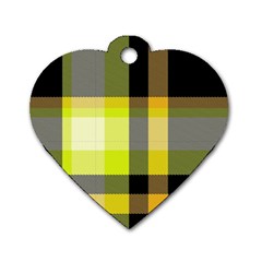 Tartan Abstract Background Pattern Textile 5 Dog Tag Heart (two Sides) by Celenk