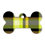 Tartan Abstract Background Pattern Textile 5 Dog Tag Bone (One Side) Front