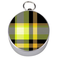 Tartan Abstract Background Pattern Textile 5 Silver Compasses by Celenk