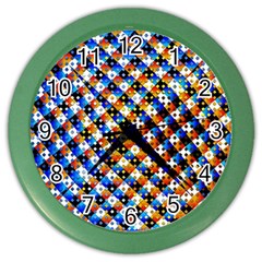 Kaleidoscope Pattern Ornament Color Wall Clocks by Celenk