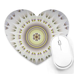 Mandala Fractal Decorative Heart Mousepads by Celenk