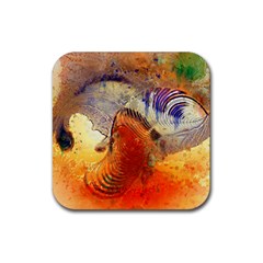 Dirty Dirt Image Spiral Wave Rubber Coaster (square)  by Celenk