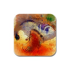 Dirty Dirt Image Spiral Wave Rubber Square Coaster (4 Pack)  by Celenk