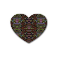 Pattern Abstract Art Decoration Rubber Coaster (heart)  by Celenk