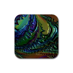 Fractal Art Background Image Rubber Coaster (square)  by Celenk