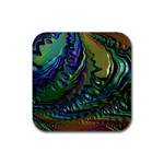 Fractal Art Background Image Rubber Coaster (Square)  Front