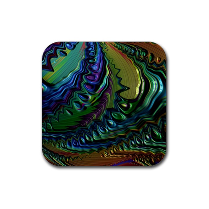 Fractal Art Background Image Rubber Coaster (Square) 