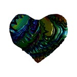 Fractal Art Background Image Standard 16  Premium Heart Shape Cushions Back