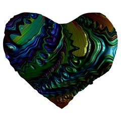 Fractal Art Background Image Large 19  Premium Flano Heart Shape Cushions by Celenk