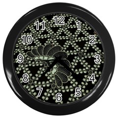 Batik Traditional Heritage Indonesia Wall Clocks (black) by Celenk